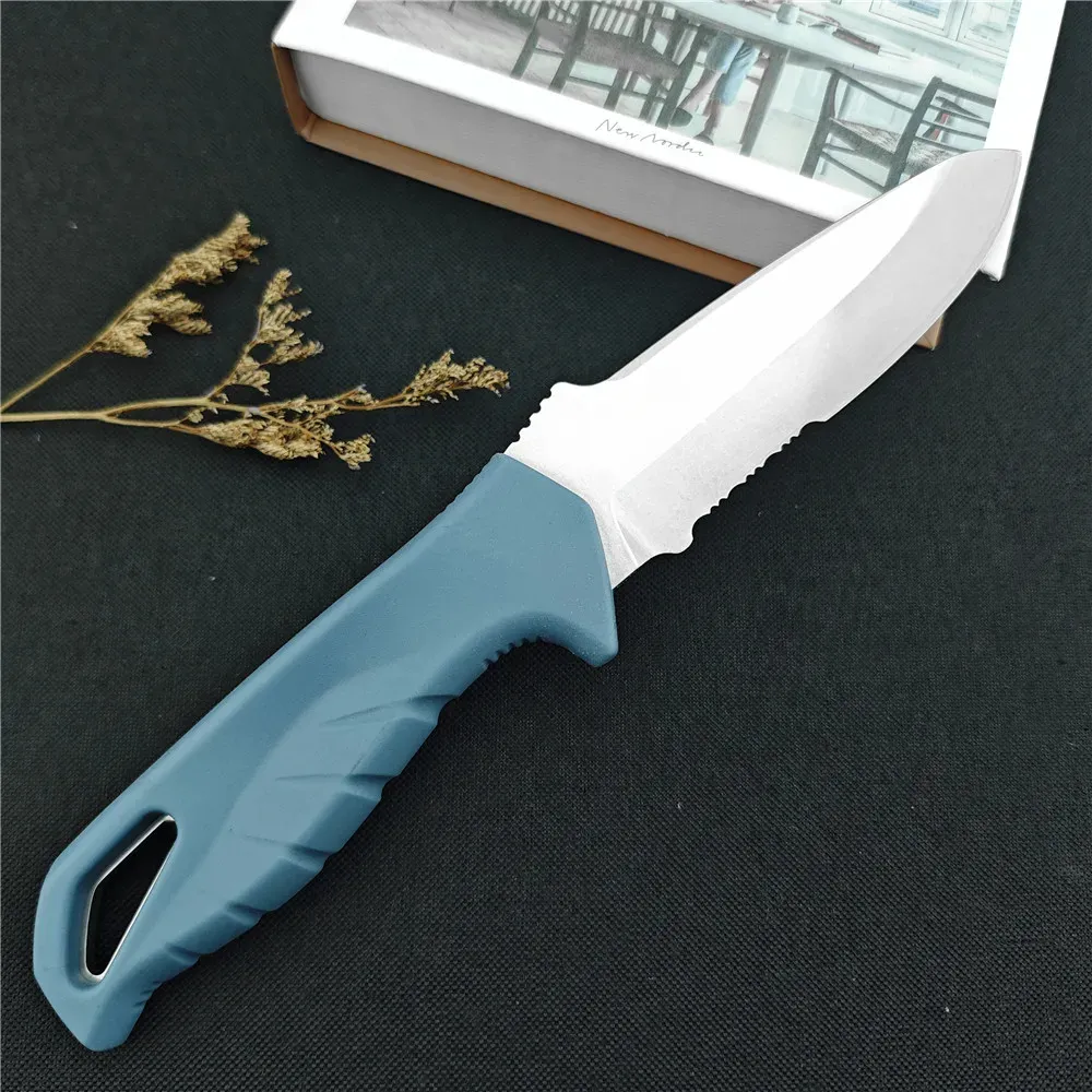 BM Water Undercurrent Tactical D2 Steel Half Serrated Fixed Blade Nylon Fiber Handles Hunting Knife Survival Camping Tools Self Defense EDC Knives CUP