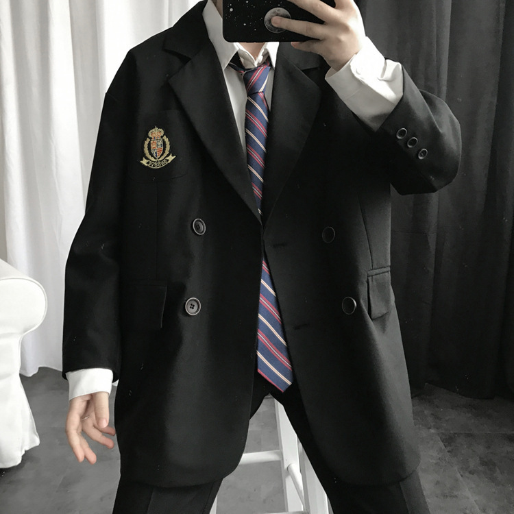 K122Elegant Men's Long Sleeve Business Suit - Slim Design Perfect for Students & Stylists