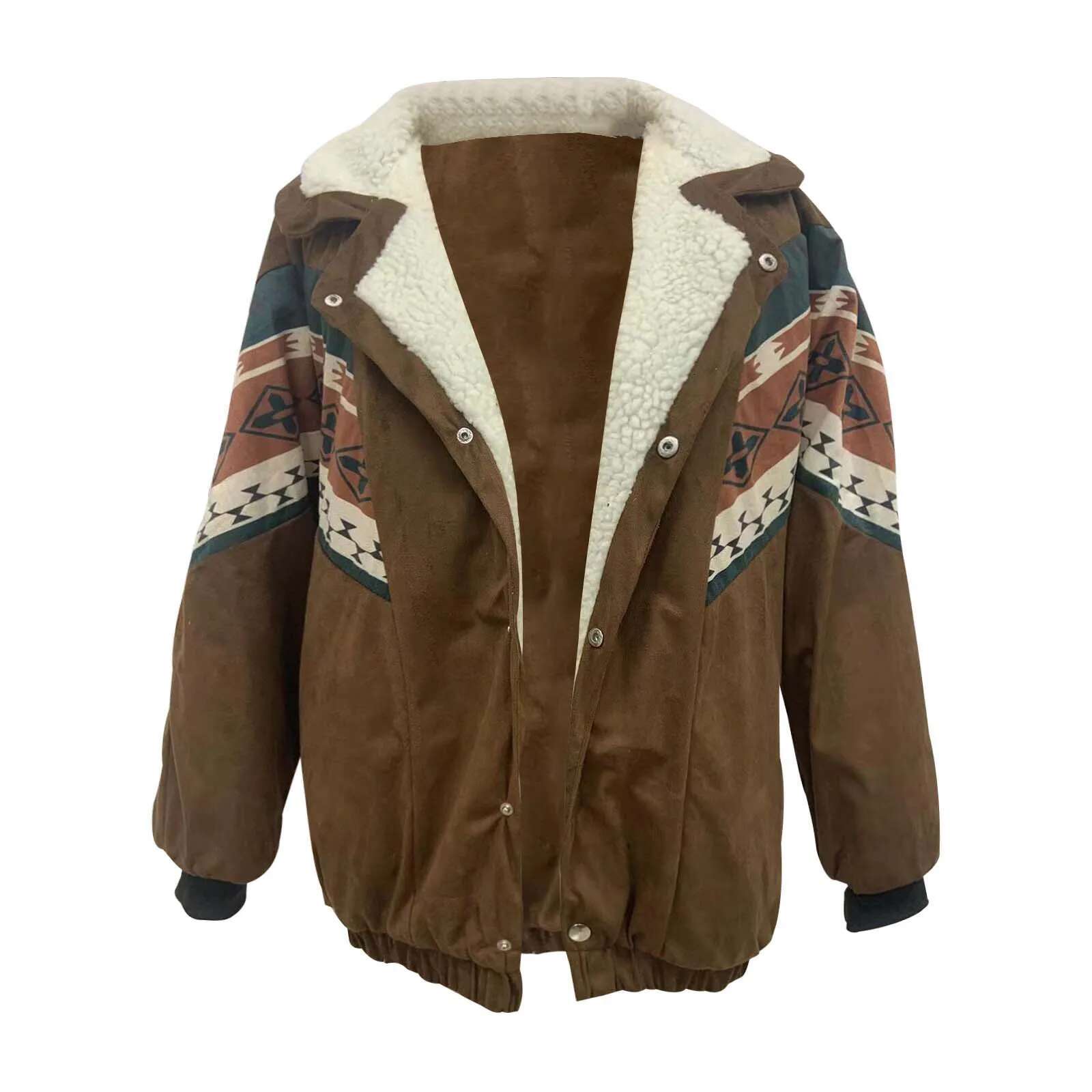 hoodie Women's Casual Quilted Fleece Jacket Oversize Long Sleeve Plush Cotton Down Coats Vintage Streetwear Puffer Outwears For Women jacket