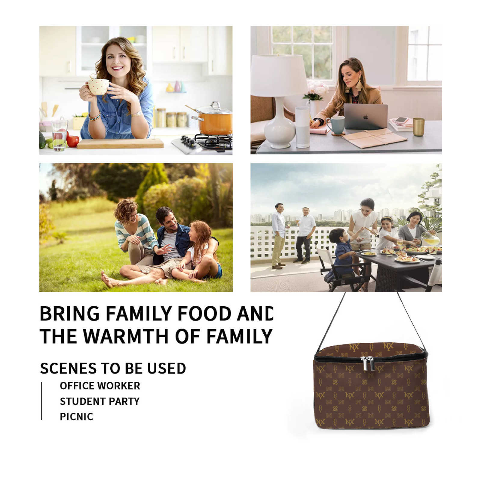 NXY Insulated Lunch Bag Insulation Bento Pack Aluminum Rice Bag Meal Pack Ice Student Handbag Tote Bag Office Worker Box