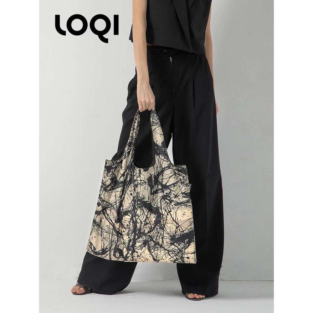 Women Handbags Famous Painting Reusable Designer Stylish Shoulder Lightweight Folding Shopping Bag