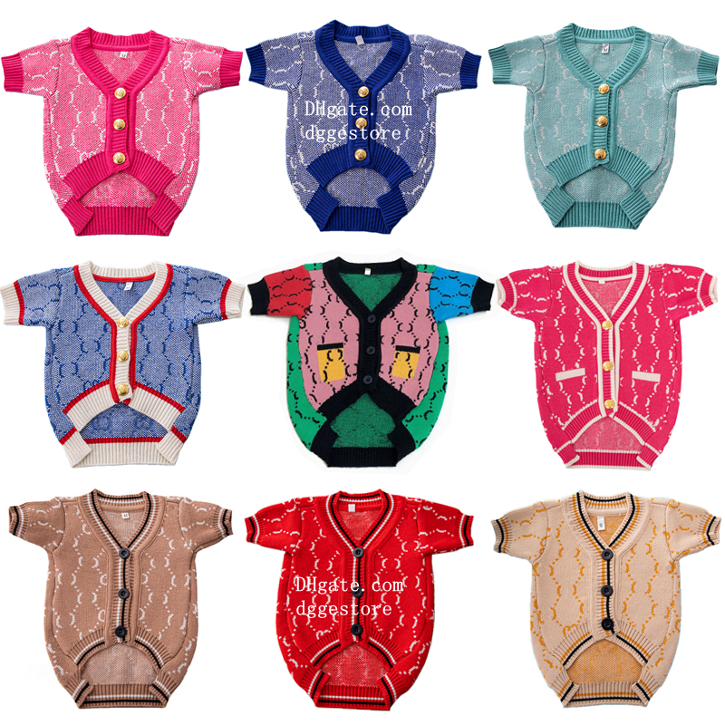 Luxury Dogs Sweater Classic Pattern Cat Winter Knitwear Warm Puppy Clothes Winter Dog Apparel Designer Pet Cardigan for Small Medium Dog Cats Blue XXL A163