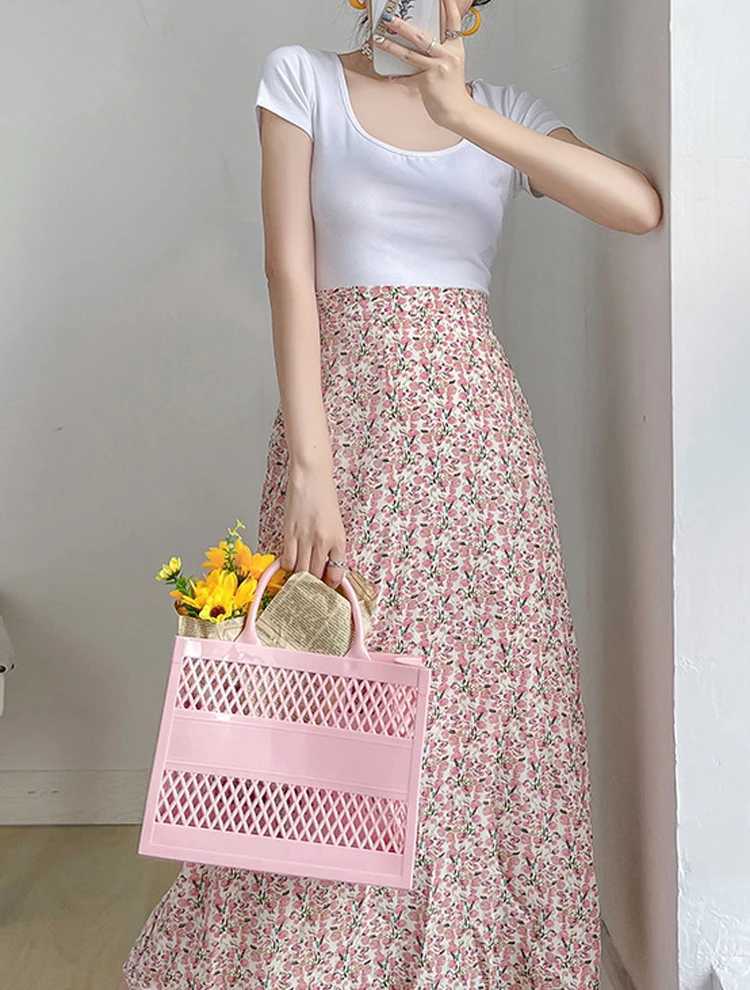 Summer New Womens Bag PVC Fashion Jelly Bag Candy Colorful Handbag Outdoor Leisure Picnic Bag Beach Vacation Handbag T250118