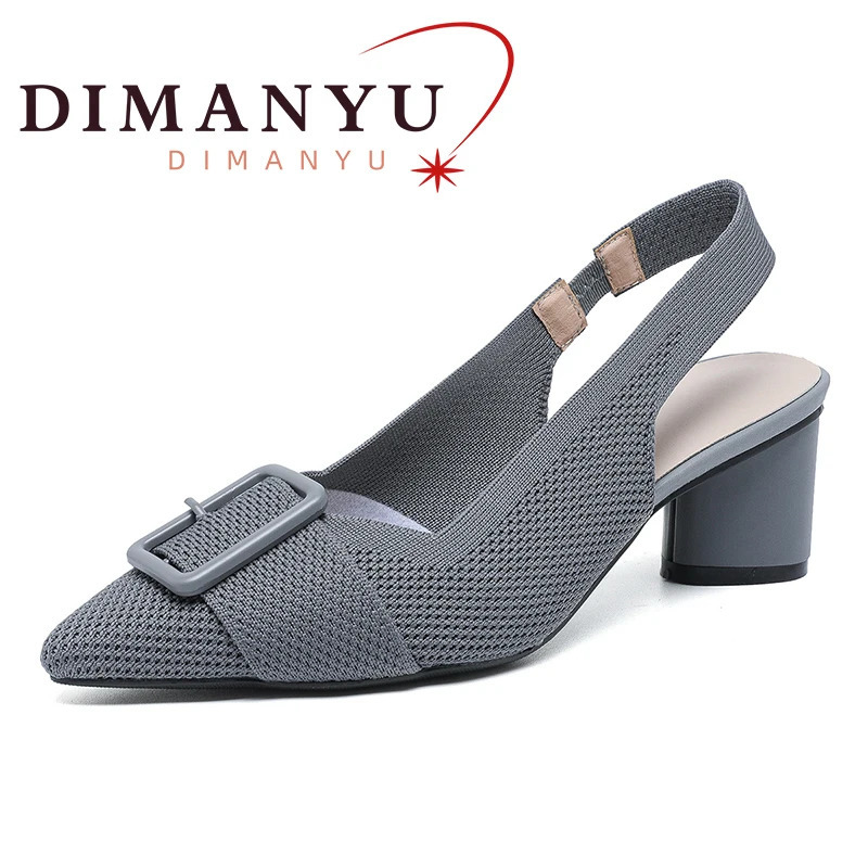 DIMANYU Women Sandals Summer Pointed Large Size Knitted Shoes Hollow Breathable High Heel 250117BJ - view 3
