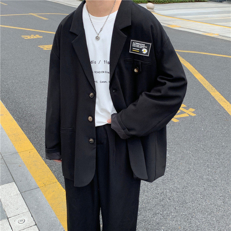 D121Handsome Student Suits Loose-Fit Korean Inspired Men's Outfit