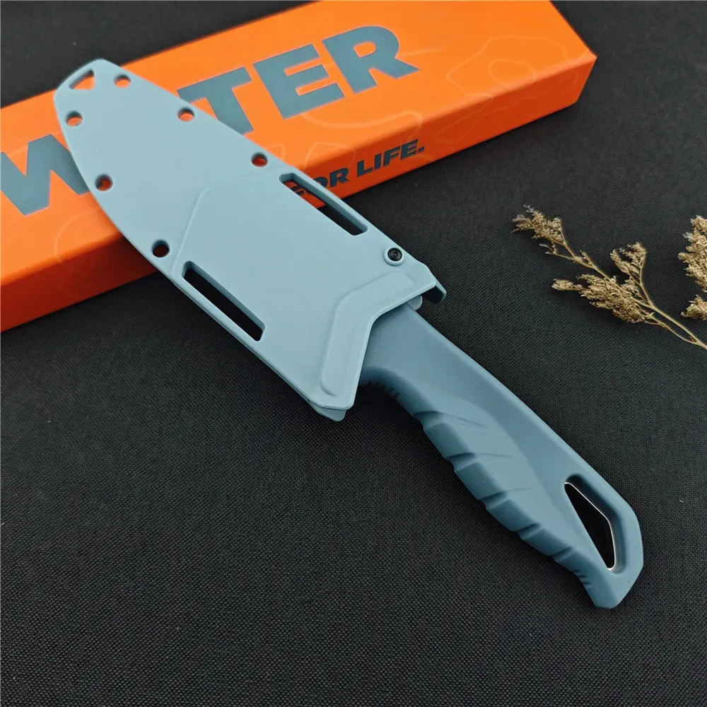 BM Water Undercurrent Tactical D2 Steel Half Serrated Fixed Blade Nylon Fiber Handles Hunting Knife Survival Camping Tools Self Defense EDC Knives CUP