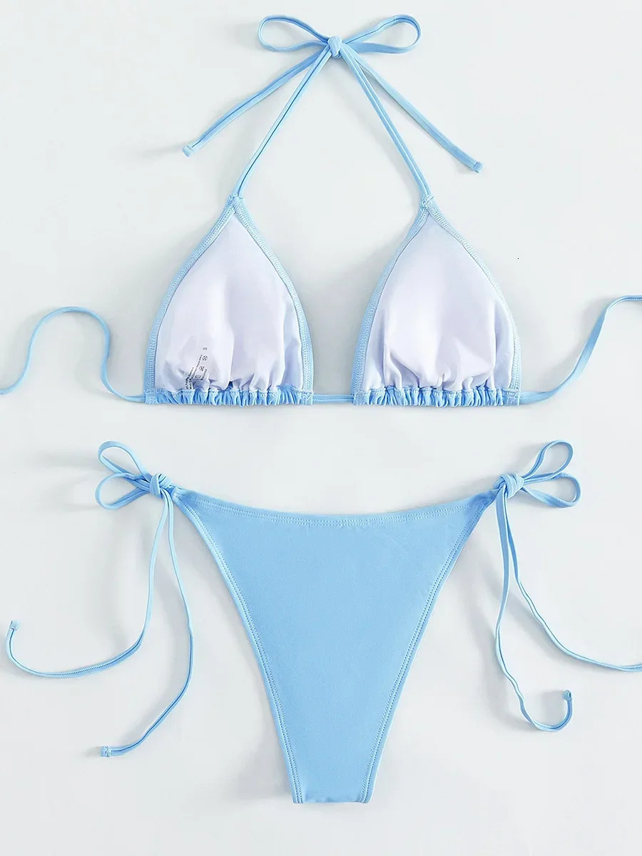Sexy suspender rhinestone bikini womens swimsuit womens swimsuit two-piece bikini set mini bathroom swimsuit 250108