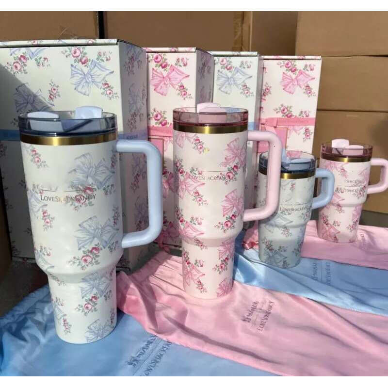 Stock US 14Oz 40Oz TUMBLER Love Shack Fancy Christmas Limited Mug Valentines Day 2025 Ruby Red Sweet Hearts Gift Midnight Glitz Cups