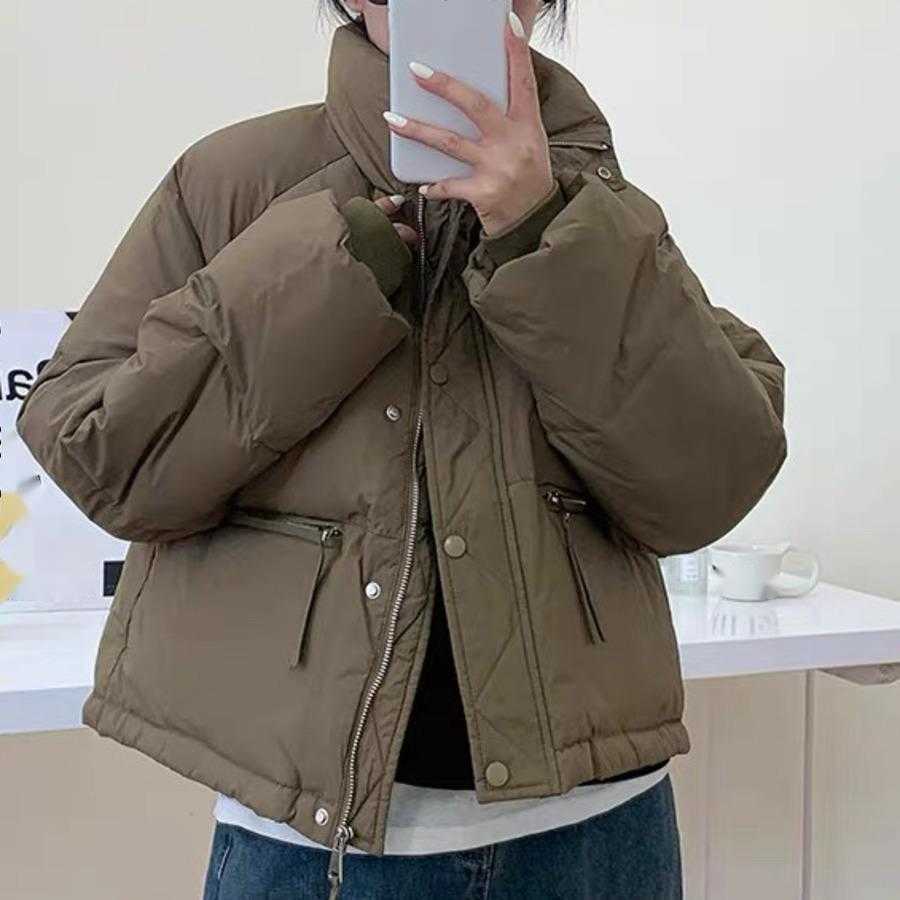 Cream Colored Bread Jacket Down Jacket Womens High-end Womens Winter Jacket Korean Version Duck Down Jacket Womens Pinghu Short Style Women Jackets Co
