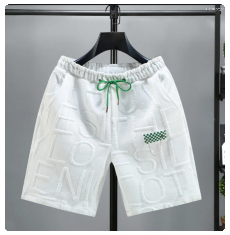 Men's Shorts Letters Size 5XL 6XL 7XL Fashion Knitted Men Comfortable Elastic Waist Clothing Male Breathable Short Trousers