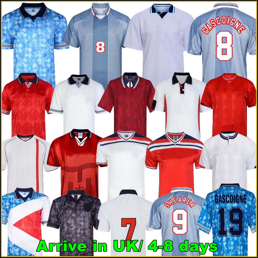 GASCOIGNE SOUTHGATE ENGLANDs Retro Soccer Jerseys 1996 1998 SHEARER OWEN 1982 Kids Vintage Football shirts ROONEY GERRARD LAMPARD 2002 04 06 Classic Football Kit