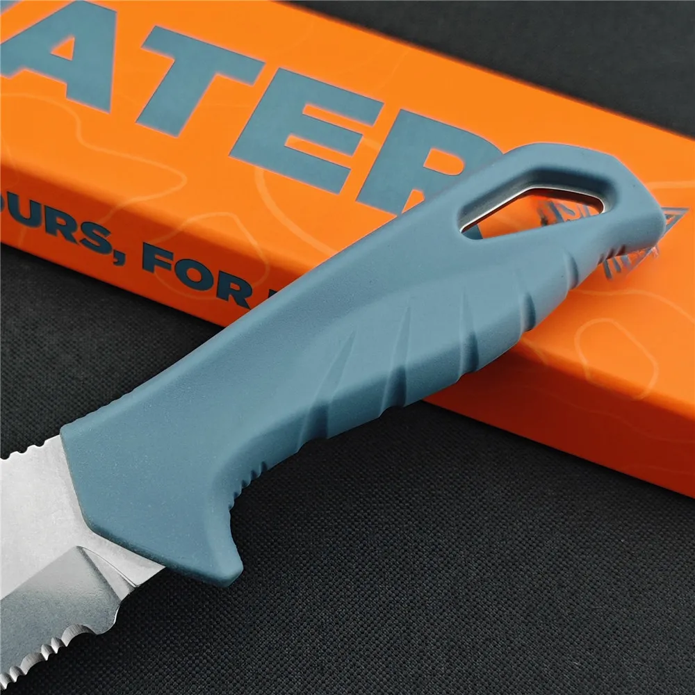 BM Water Undercurrent Tactical D2 Steel Half Serrated Fixed Blade Nylon Fiber Handles Hunting Knife Survival Camping Tools Self Defense EDC Knives CUP