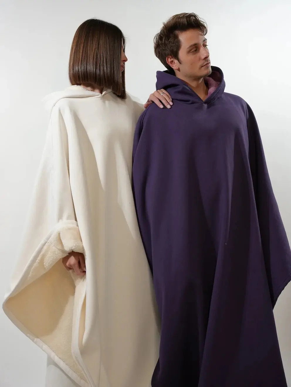 Eden Hoodie Trendy Cloak Robe Man Women Sweatshirt Casual Loose Solid Color with Hat Comfy Walking Cape Mantle 250120