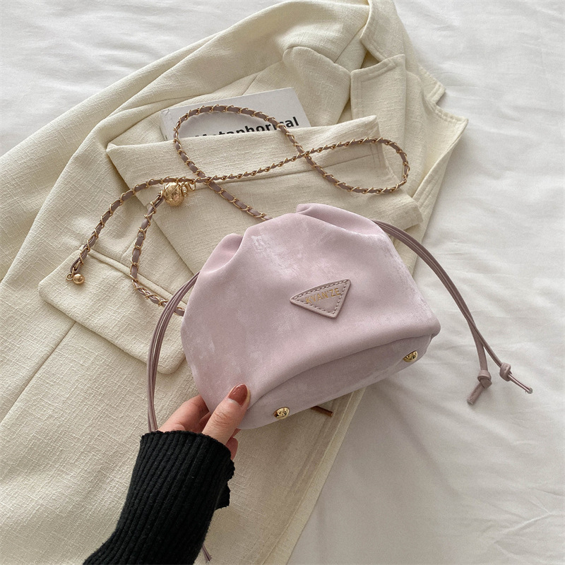 Free shipping 2025 new designer Shoulder Bags For womans ladies flap fashion handbag sanding square crossbody Drawstring bucket bag