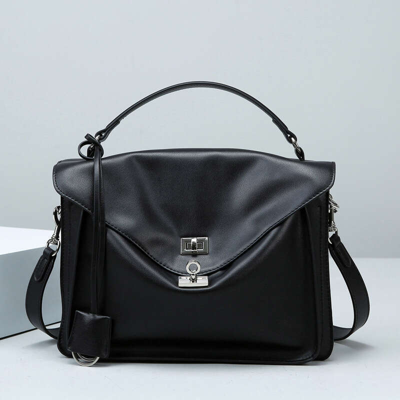 Women's Bags Women's fashionable and luxurious handbag, large capacity commuting high-end soft leather mailman bag, versatile hand-held cros