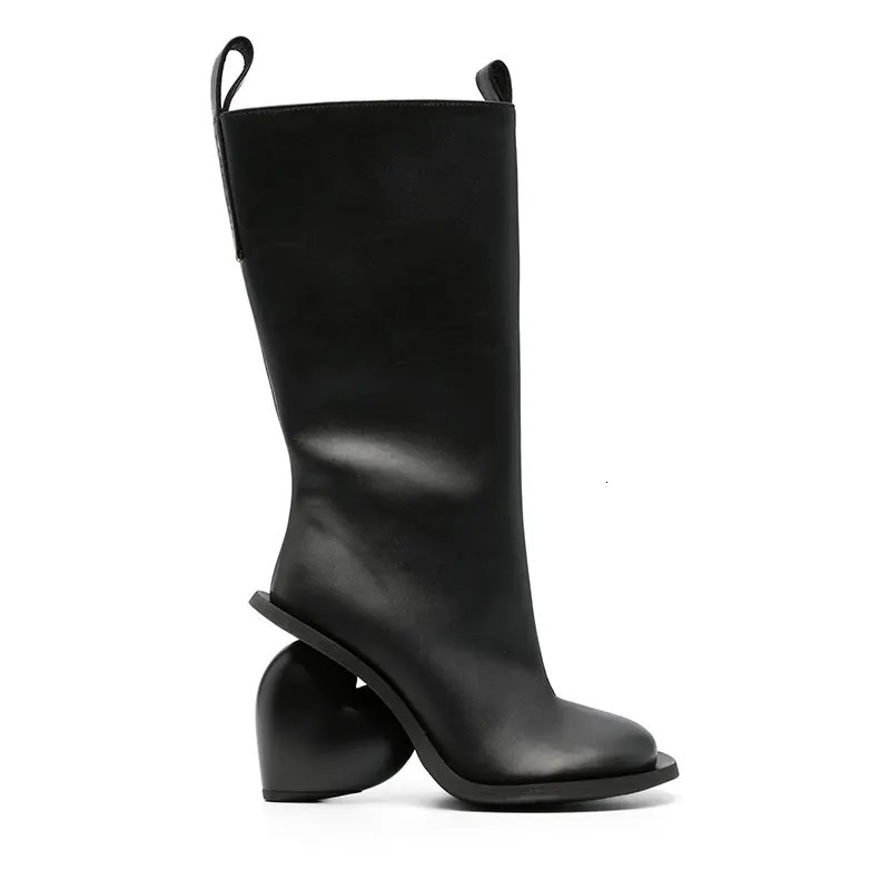 Peach Heart Womens High Heels Round Head and Side Zipper Leg Boots AutumnWinter Fashion Novelty 250117