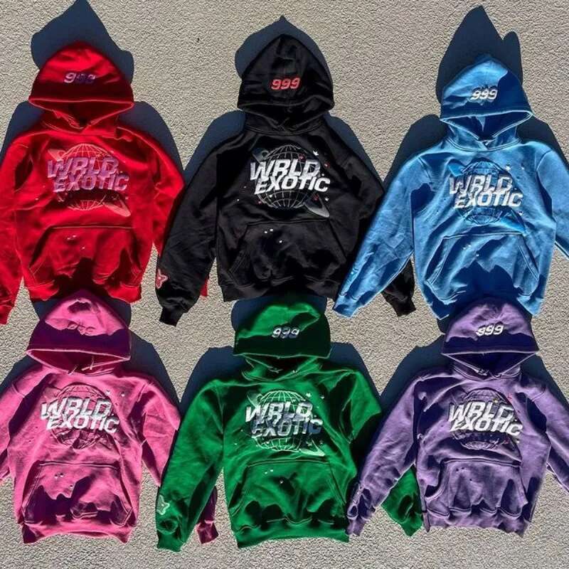 Y2K Haruku letter printing foam loose pullovers men women 2024 fashion new Sweatshirt hip-hop rock streetwear hooded Tops