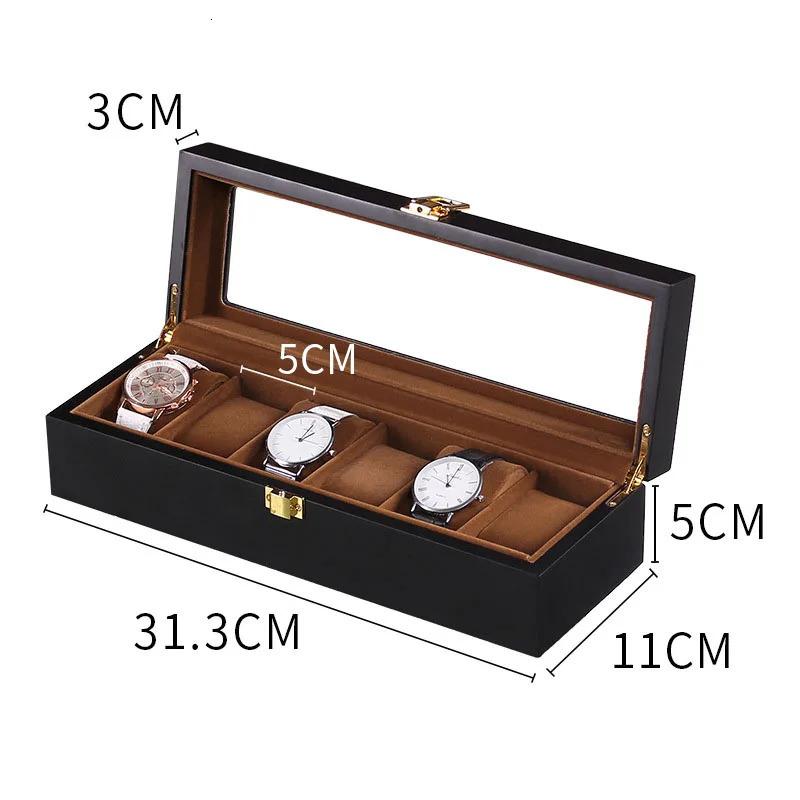 VANSIHO Wooden 6/10/12 Slots Watch Display Tray Packaging Gift Case Table Position Wood Material Watch Storage Box 250121