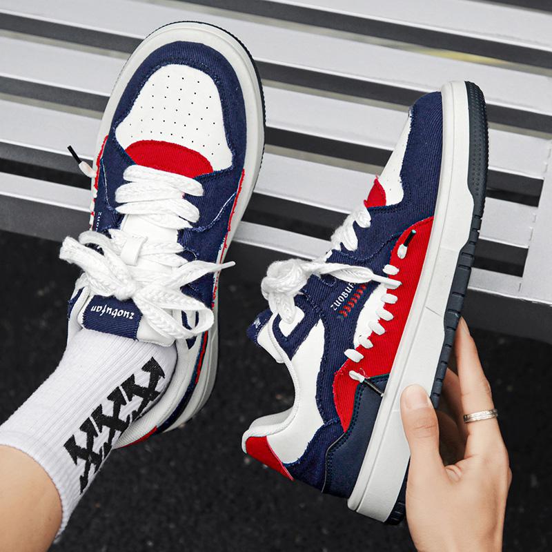 Men Casual Shoes Fashion Printing Design Sense Thick Sole Triple Black Green Blue Free shipping