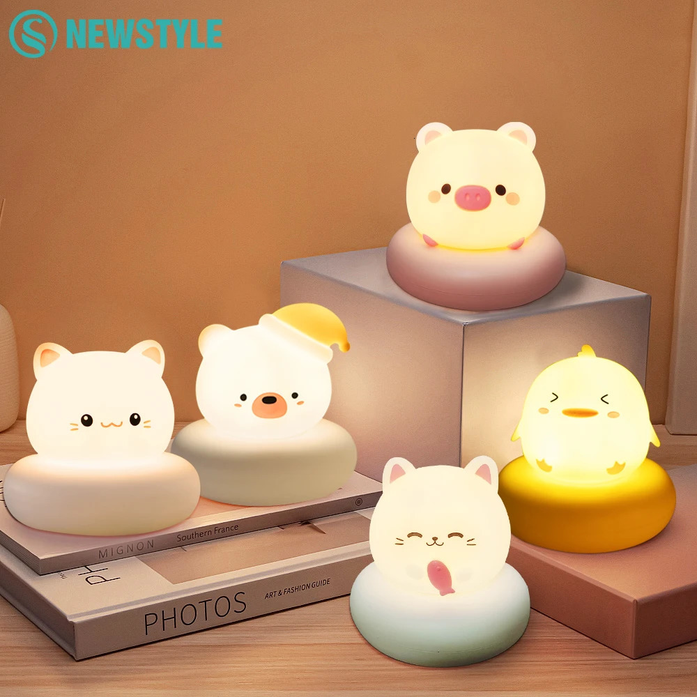 Rechargeable LED Night Light for Kids 3 Level Dimmable Nursery Sleeping Nightlights Breastfeeding Toddler Baby Decor 250114z