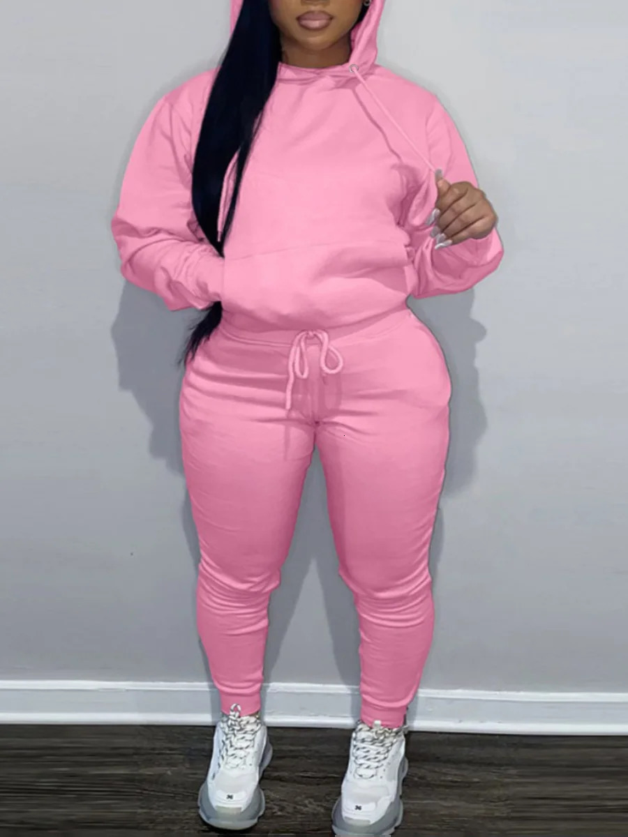 LW Plus Size womens matching tracksuit set Drawstring Tracksuit Set Female Autumn Sport Pants for Women Two Piece Sets 250122