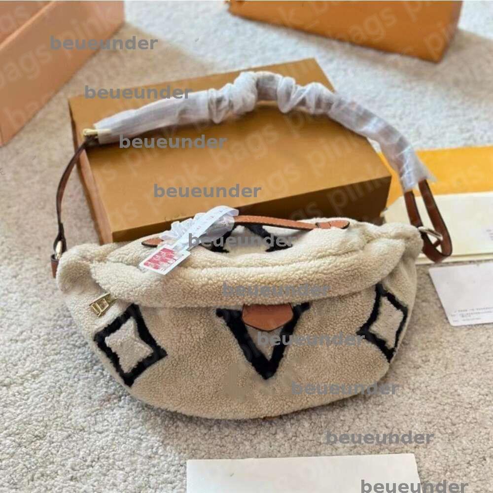 10A Luxury Womens Designer Bag Winter Teddy Fuzzy Waist Chest Bags Crossbody Lamb Wool Soft Fur Shoulder Belt Bags High Quality 248273BF