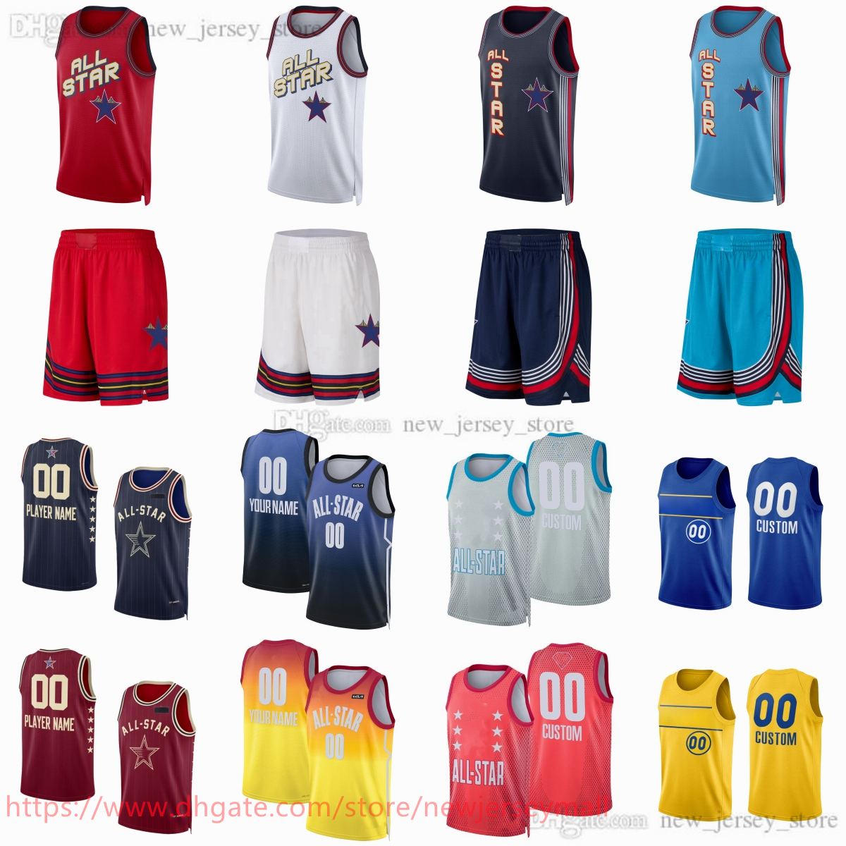 Printed College 2024-25 New All-Star 30 Curry Basketball Jersey Durant James Jokic Doncic Wembanyama Irving Morant Davis Tatum Towns Brunson Banchero Bryant Jerseys