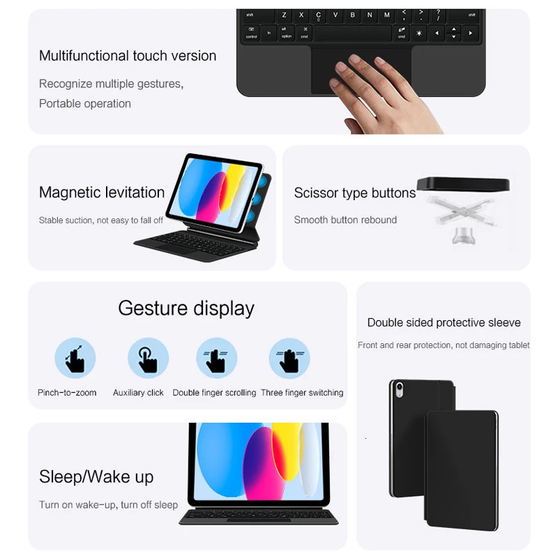 Magic Keyboard For iPad 10 10th Generation 109 inch 2023 2024 ipad10 Smart Folio Case Backlight Multitouch Magnetic Cover 250108