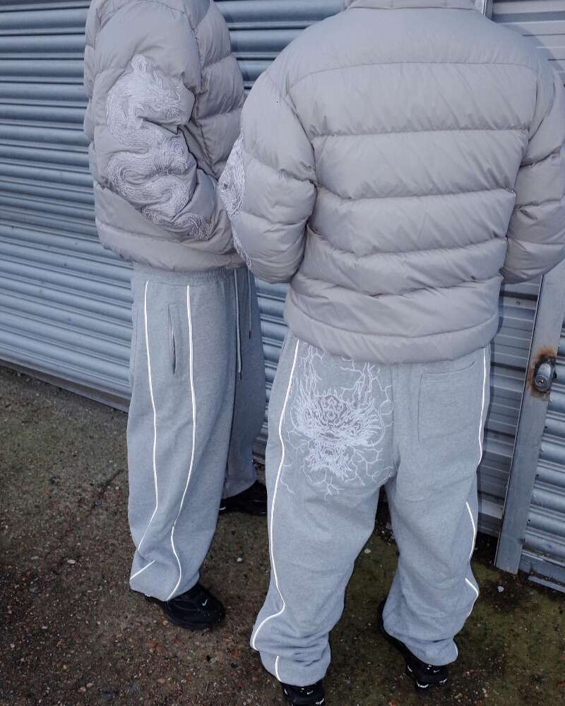 Y2k Streetwear Vintage Dragon Head Embroidery men Hip hop trend fashion straight casual loose couple tracksuit pants