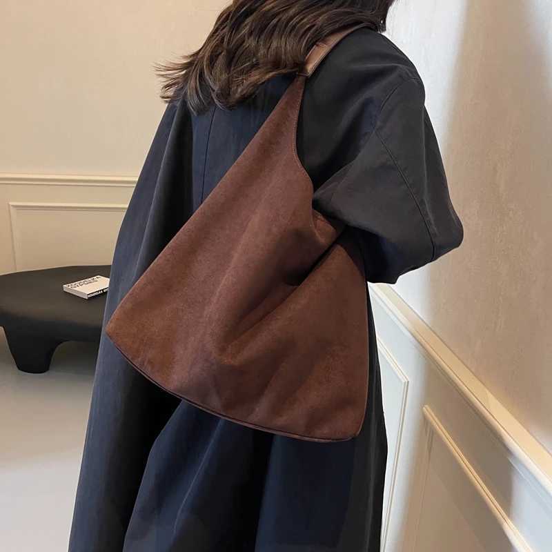 MOODS Casual Shoulder Tote Bag Set For Women 2-IN-1 Suede Pure Color Large Capacity Shopper Tote Winter New Handbags Female T250118