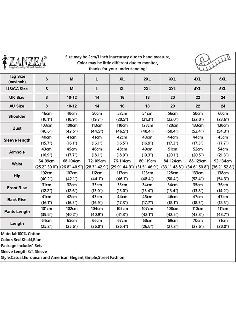 Plus Size ZANZEA Bohemian Matching Sets Casual Printed 2pcs Suits 2023 Women 34 Sleeve Tops Tracksuit Autumn Wide Leg Pant 250122