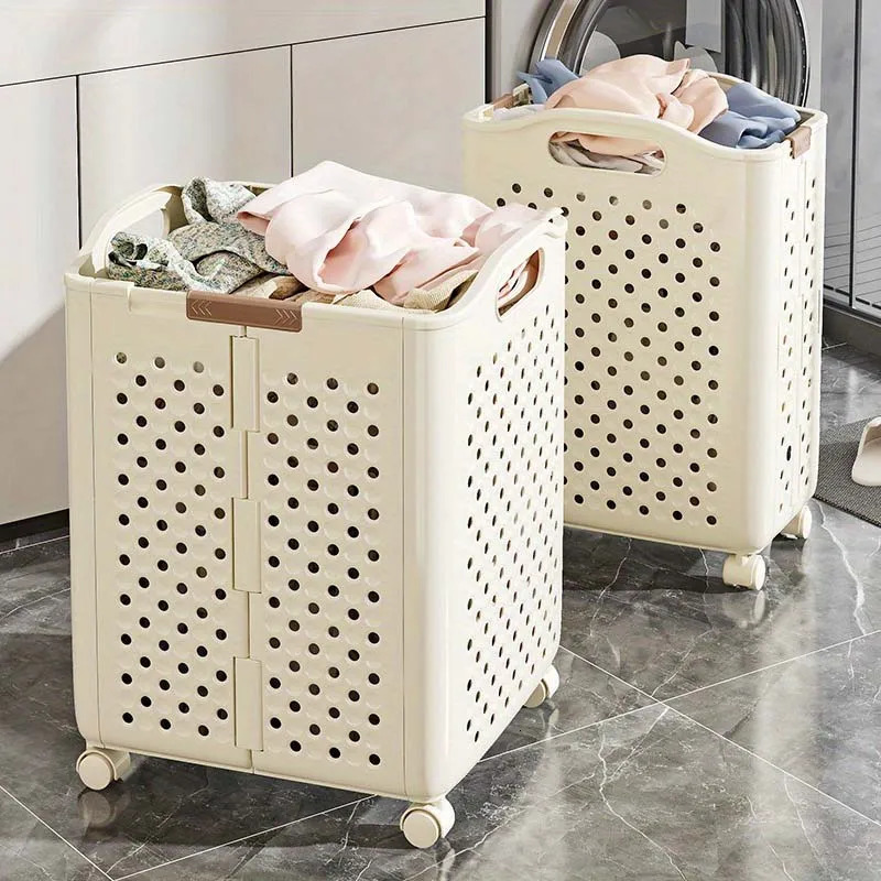Large Folding Laundry Basket Durable PP Multi-Purpose Dirty Clothes Storage Basket for Bedroom Bathroom Household 250113