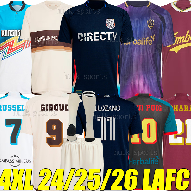 4XL 24/2025/26 LAFC GIROUD Soccer Jerseys San Diego LA Galaxy Timbers Sporting KC AGADA PULIDO THOMMY RODRIGUEZ MORA retro football shirts 1999 2012 men kids kit socks