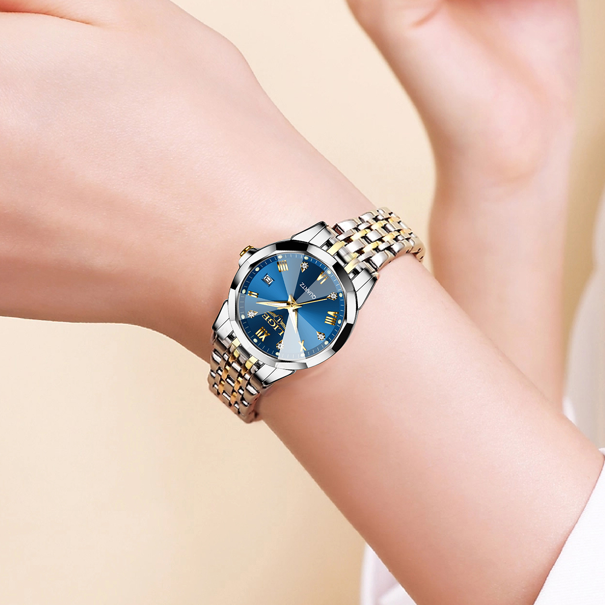 LIGE Fashion Simple Women's Sports Quartz Watch Exquisite Dial Multi functional Calendar Waterproof Luxury Watch