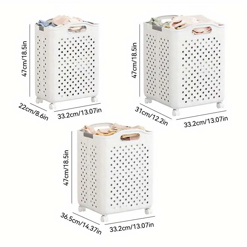Large Folding Laundry Basket Durable PP Multi-Purpose Dirty Clothes Storage Basket for Bedroom Bathroom Household 250113