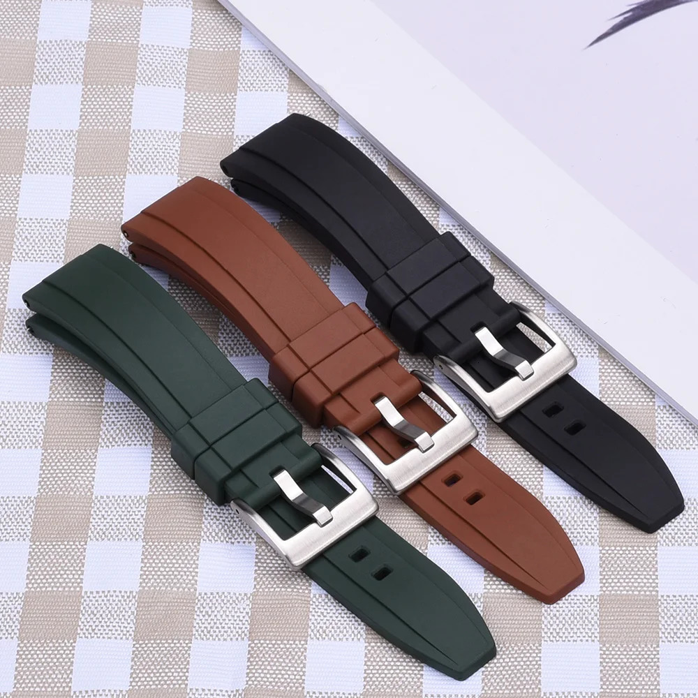 Premium Grade Vulcanized FKM Rubber Watch Strap 18mm 20mm 22mm 24mm Quick Release Watchbands 250121