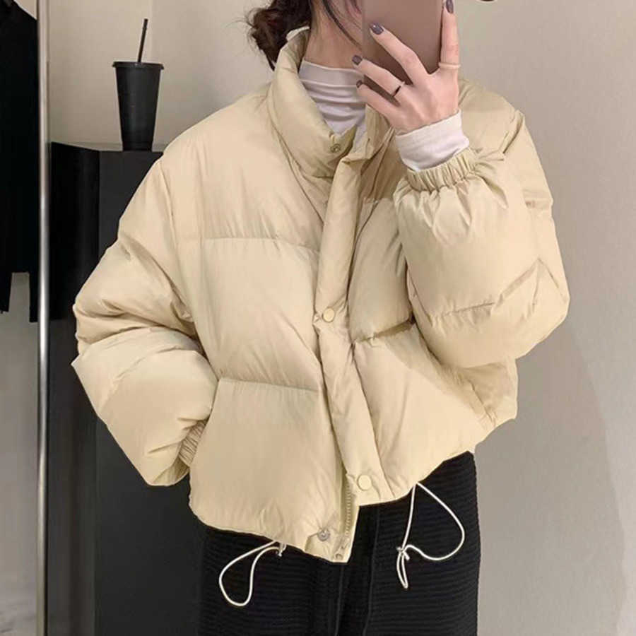 Korean Version Winter Bakery Womens Standing Collar Short Autumn and Winter Cotton Jacket Milk Yellow Cotton Jacket Women Jackets Coat Woman Fur 24120