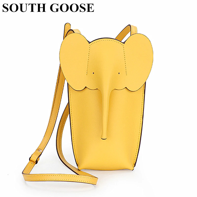 y Women Leather Small Handbag Cute Elephant Shape Mobile Phone Female Fashion Shoulder Versatile Crossbody Bag 250121