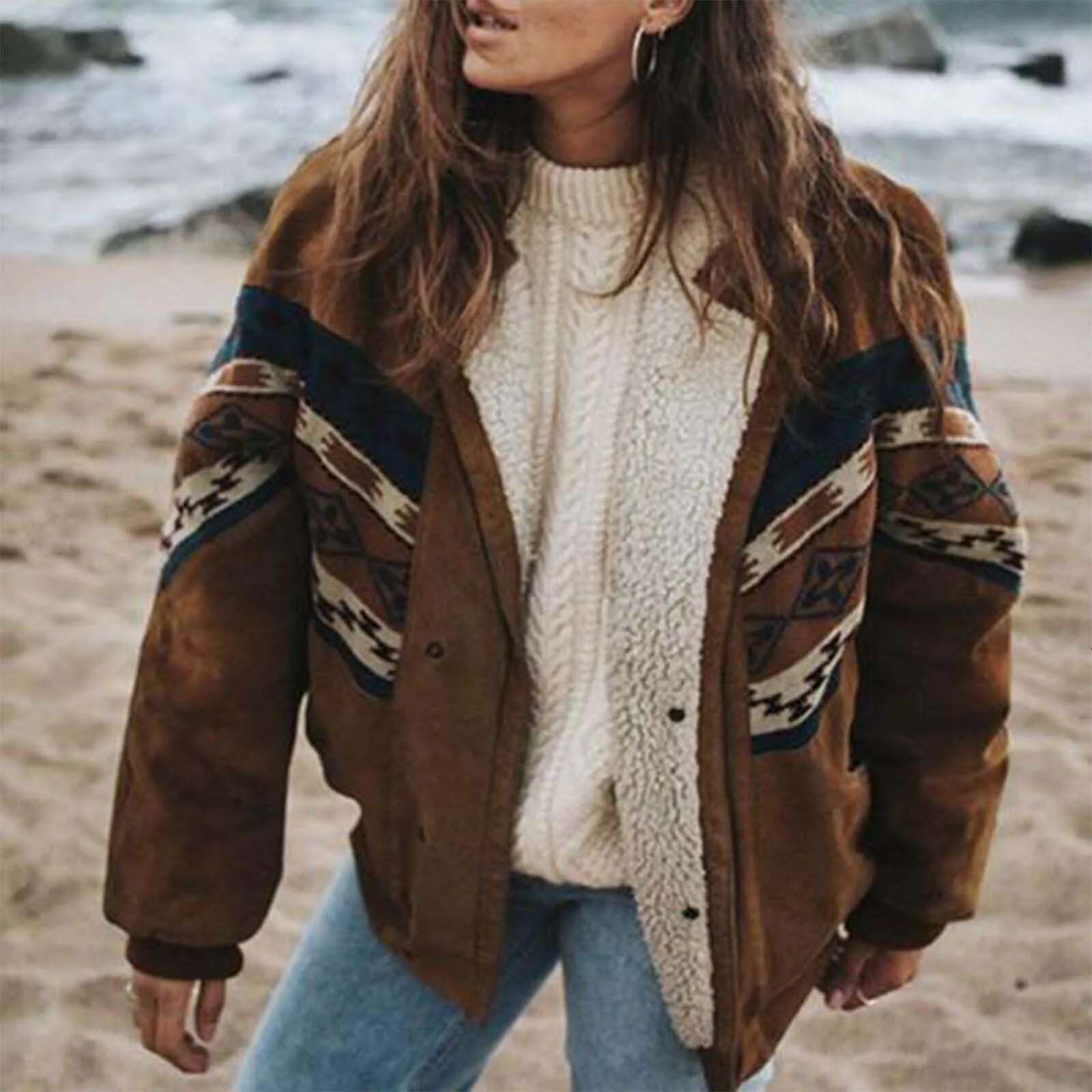 hoodie Women's Casual Quilted Fleece Jacket Oversize Long Sleeve Plush Cotton Down Coats Vintage Streetwear Puffer Outwears For Women jacket
