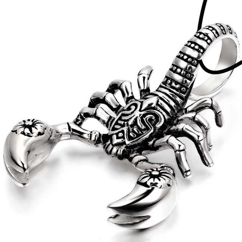 Wolf Tide 2025 Mens New Exaggerated Scorpion King Pendant Necklace Accessories Personalized Antique Silver Plated Collar Chain Collar For Men Jewelry 