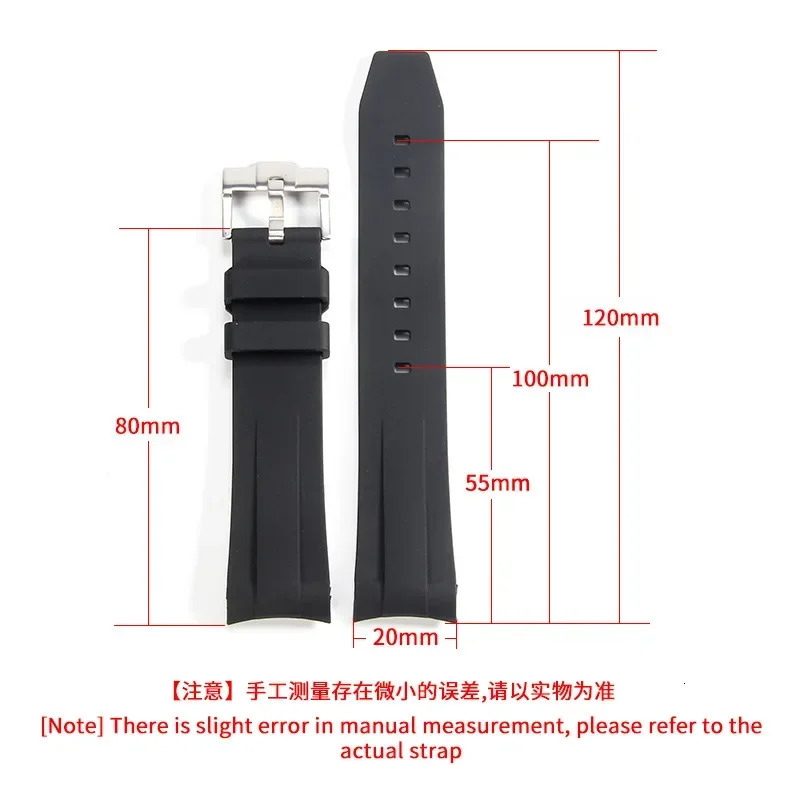 Curved End Watch Band for Moon Silicone Strap for 20mm 22mm Arc Rubber Sport Bracelet for Curved Straps 250121