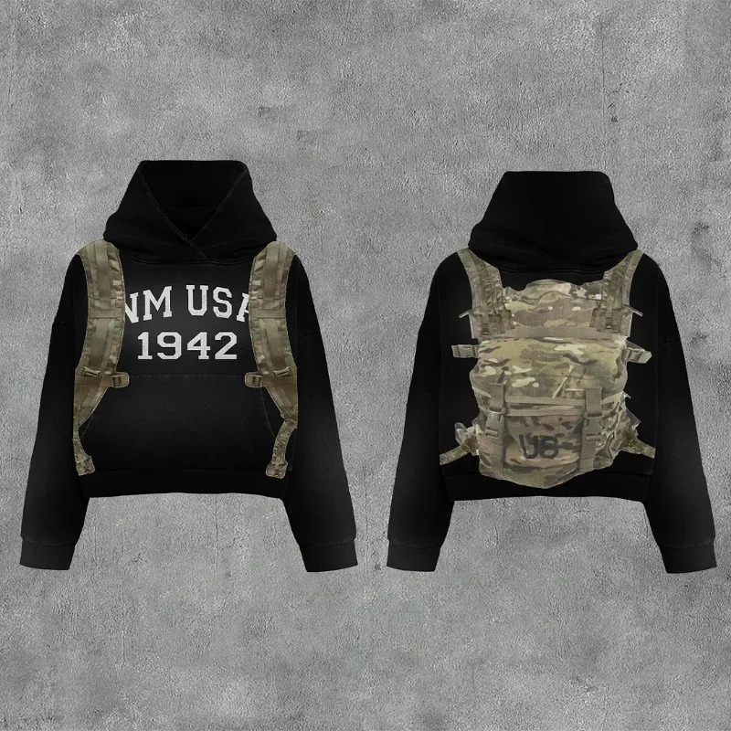 Letter Geometric Print Pullover for Men Hip-Hop Streetwear Oversized Hoodie Y2K Fashion Sports Versatile Casual Couple Top 250118