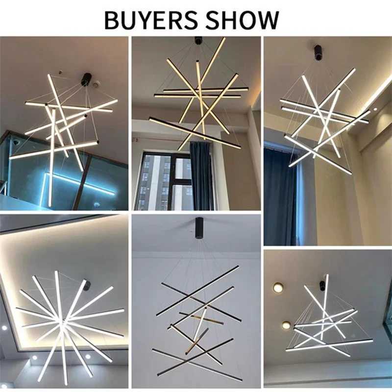 Modern Stair LED Ceiling Chandelier Duplex Building Highrise Living Room Hall Long Hanging Lamp Aluminum Indoor Lighting Fixture Z250120