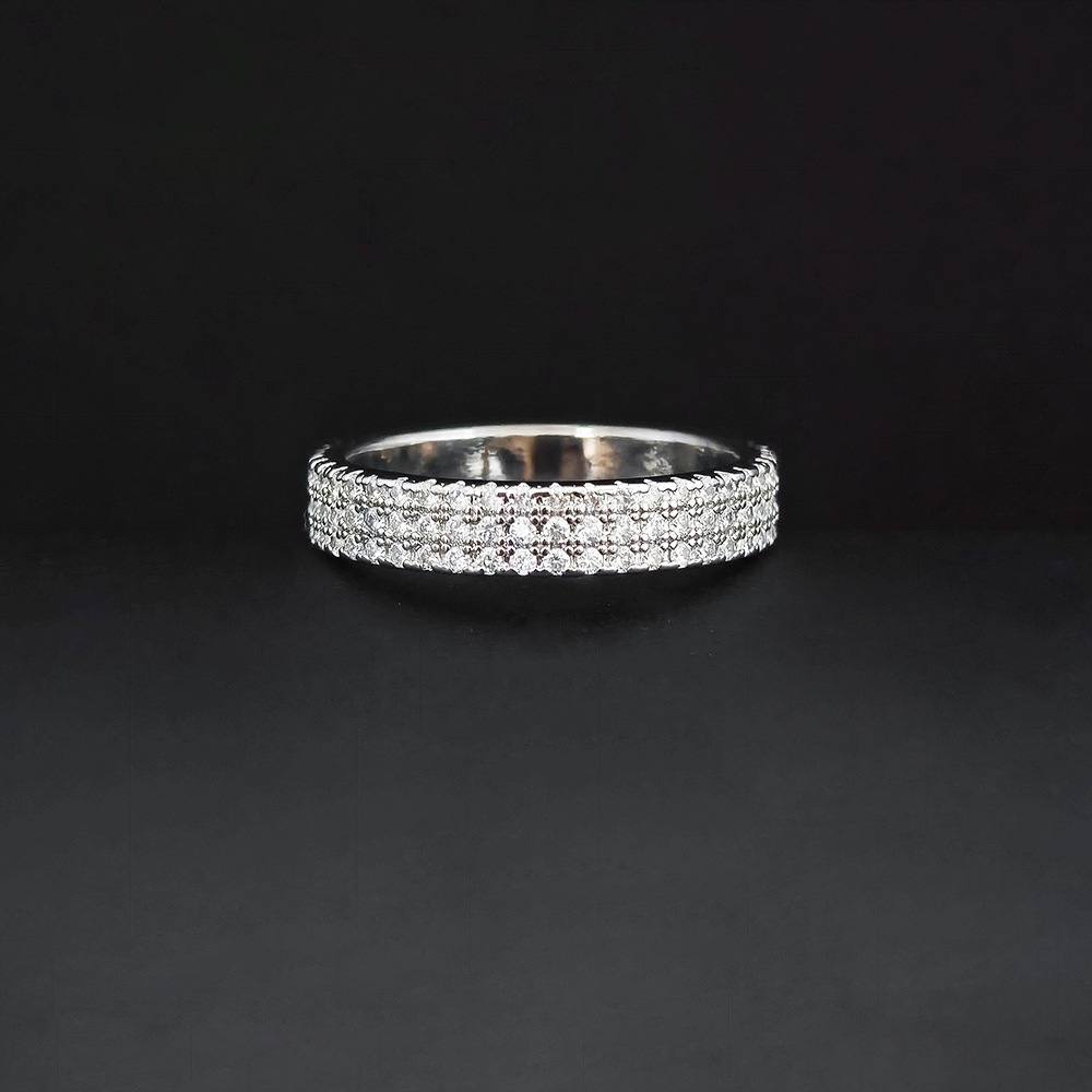 Ins Top Sell Wedding Designer Rings Luxury Jewelry Stack 925 Sterling Silver Pave Micro 5A Cubic Zircon Diamond Gemstones Party Eternity Women Engagem
