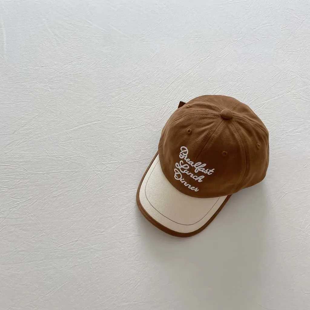 Korean Fashion Letter Childrens Baseball Hat Spring and Autumn Boys and Girls Sunset Match Colorful Duck Tongue Hat Baby Toe Hat M250121