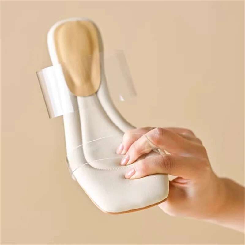 Summer Pumps PVC Jelly Open Toe High Heels Women Transparent Perspex Slippers Shoes Heel Clear Sandals