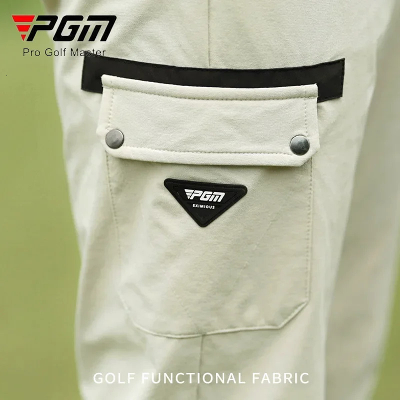 PGM Men Breathable Straight Trousers Male Mid-waist Golf Cargo Pants Men Big Pocket Outdoor Sweatpants Casual Long Pants 2XS-3XL 250122