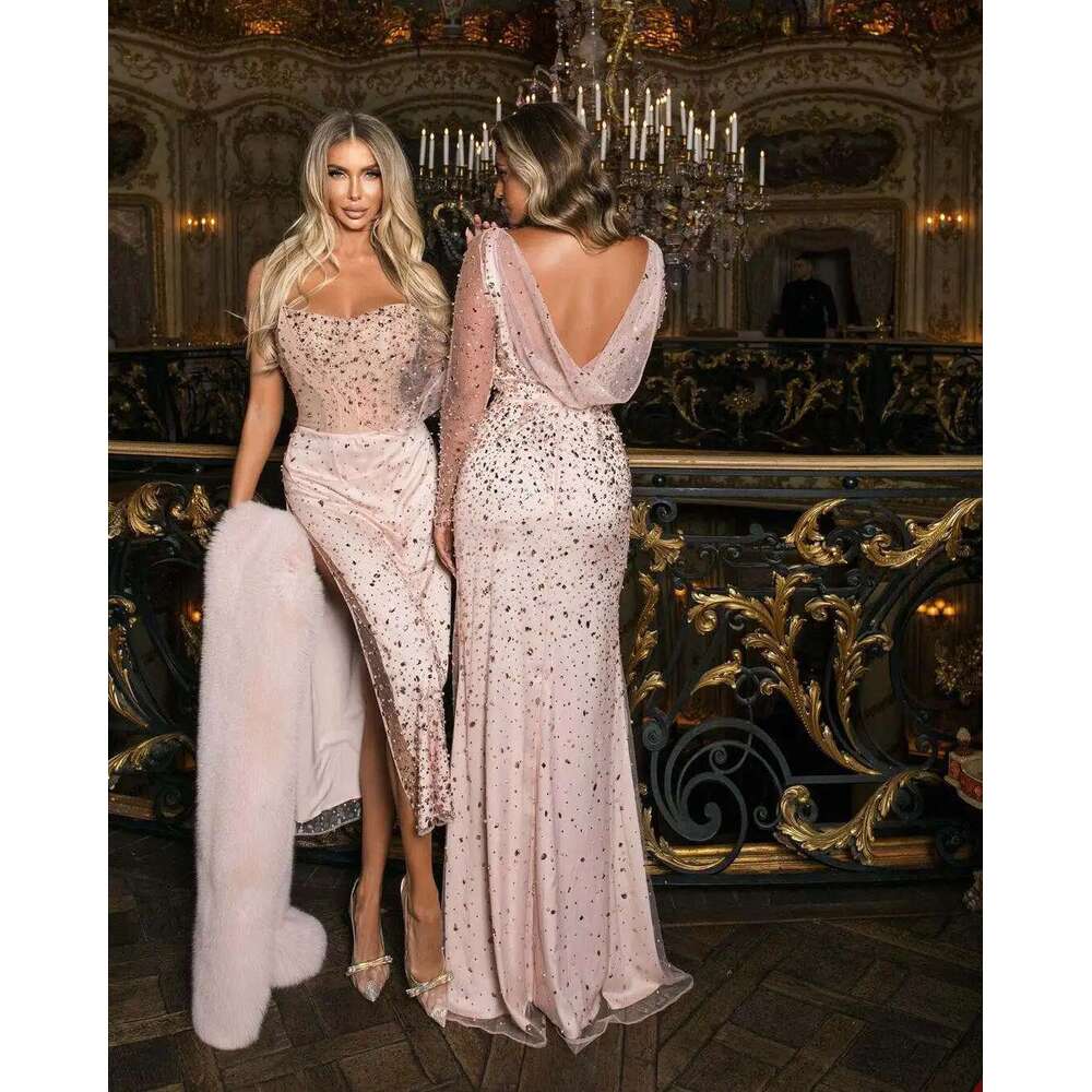 Strapless Princess Dresses, Sleeveless, evening High Side Split, Mermaid Prom Gown, Custom Party Dress