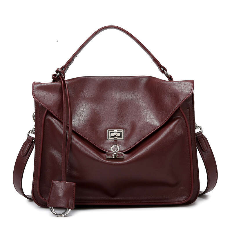 Women's Bags Women's fashionable and luxurious handbag, large capacity commuting high-end soft leather mailman bag, versatile hand-held cros