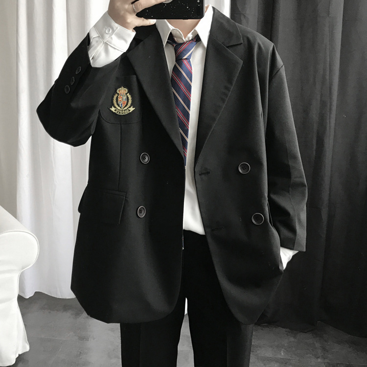 K122Elegant Men's Long Sleeve Business Suit - Slim Design Perfect for Students & Stylists